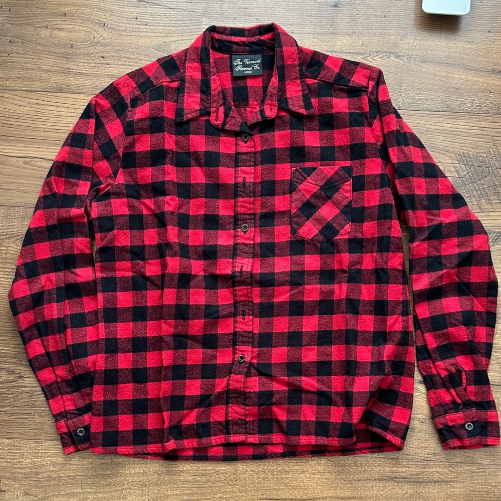 Vermont Flannel Co Red and Black Checkered Flannel